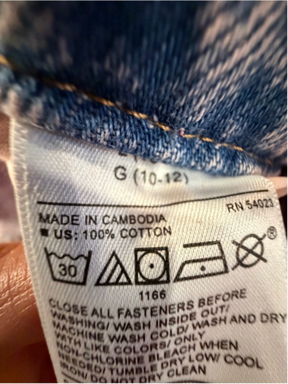 Old Navy Girls Denim Overall Dress Size L 10-12 Distressed Acid Wash Pink Tint - Picture 6 of 10